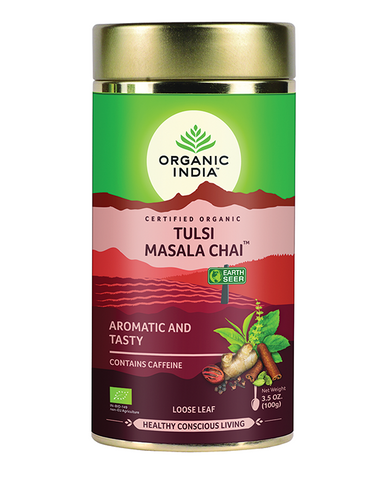 Tulsi Masala Chai Tea Loose Leaf Organic India - Leena Spices