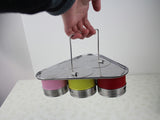 Six Piece Kitchen Condiment Storage - Magnetic Containers - Spice Jars and a Rack - Leena Spices